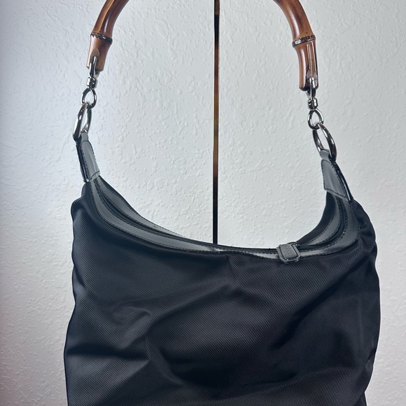 Auth GUCCI Bamboo Nylon Black
 Handbag - Picture 6 of 14
